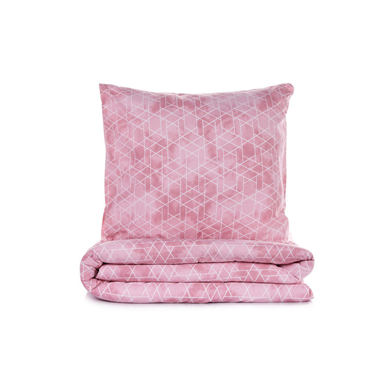 Ensemble de housse de couette simple 100% coton Ranforce, rose | Housse de couette 53,1 po x 78,7 po et taie d'oreiller 31,5 po x 31,5 po | Lavable à la machine, 145 fils, fermeture à boutons | Doux, durable, parfait pour les chambres confortables