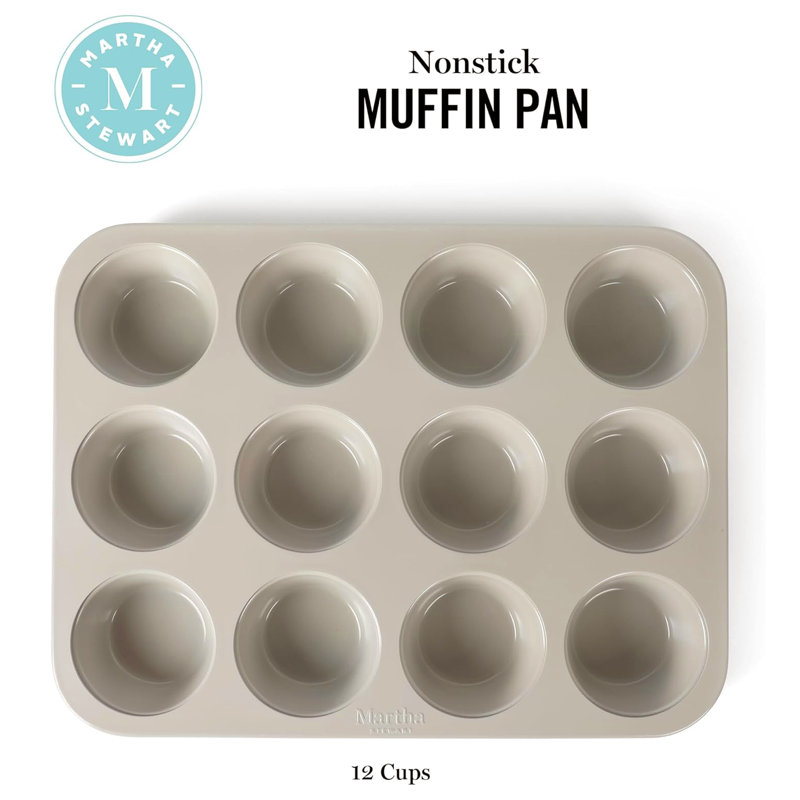 Moule à muffins en acier au carbone antiadhésif de 12 tasses Martha Stewart