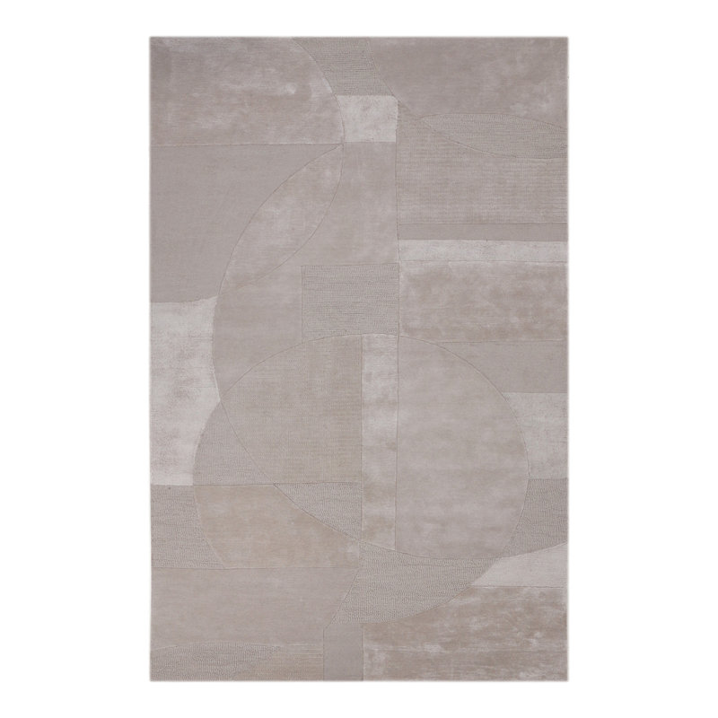 Geometric Area Rug in Taupe, Rectangle 8' x 10'