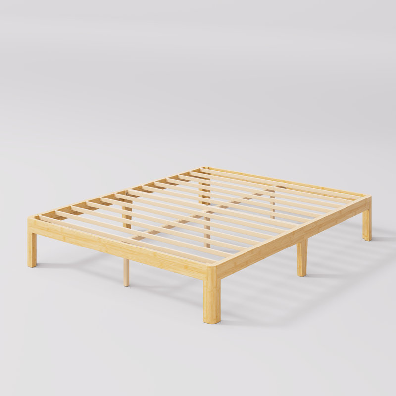 12" High Solid Wood Platform Bed, Easy Assembly, No Squeak, Queen