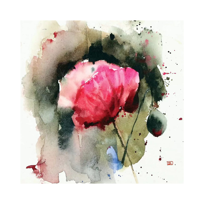 Evening Poppy 1 Piece Wall Art on Canvas, 30.48 cm H x 30.48 cm W, Canvas