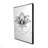 Ethnic Lotus Ornament - Black & White Pattern Framed Canvas