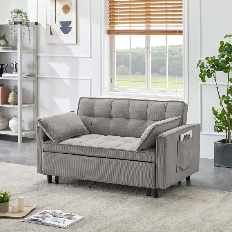 Comfortable Double Sofa Bed with Pull-out Function for Living Room