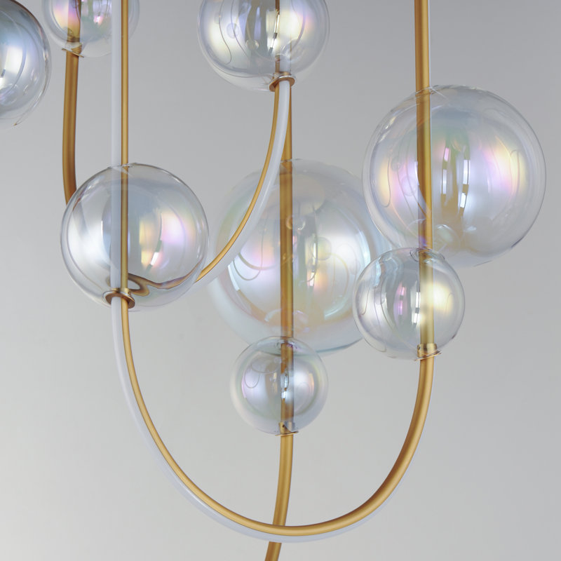Dreamer 4 - Light LED Flush Mount, Natural Aged Brass, Iridescent