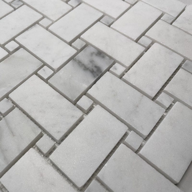 12" x 12" Marble Basketweave Mosaic Wall & Floor Tile