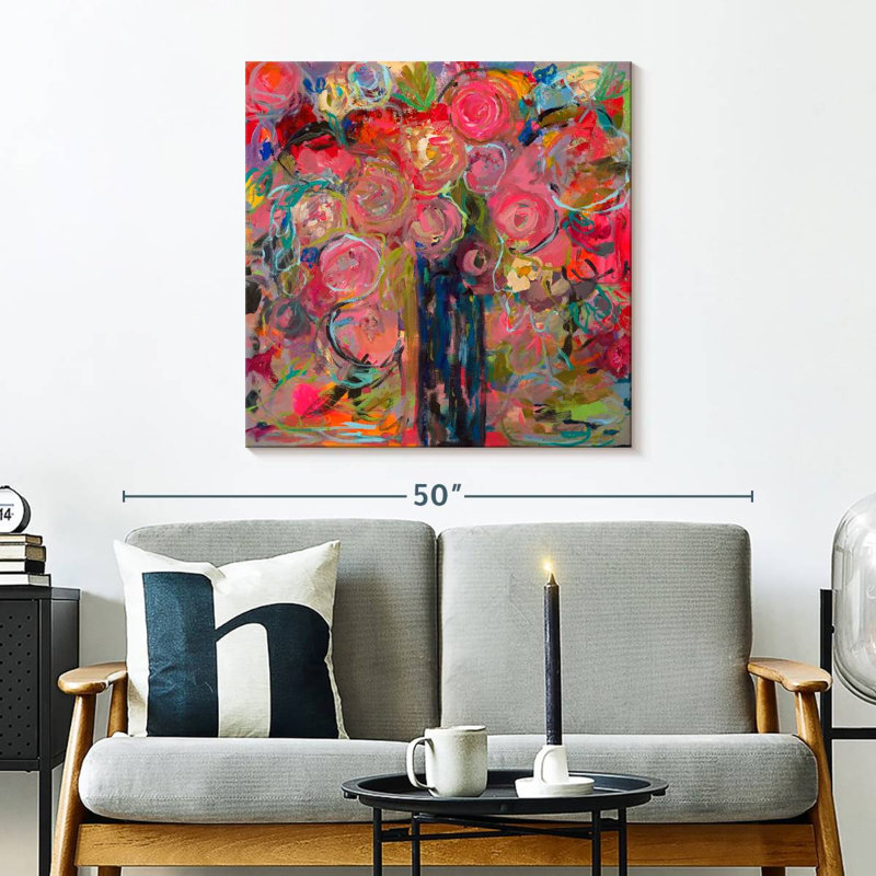 Impression florale sur toile, H 30 po x l 30 po x P 1,25 po