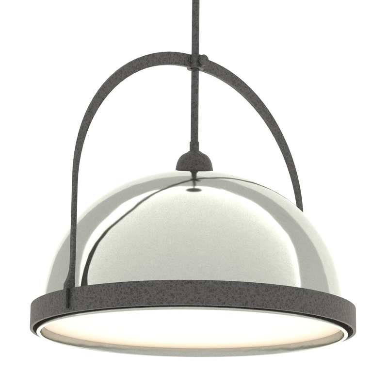 Atlas 1 - Light Single Dome Pendant, Natural Iron, Sterling, 22.3" - 67.3"