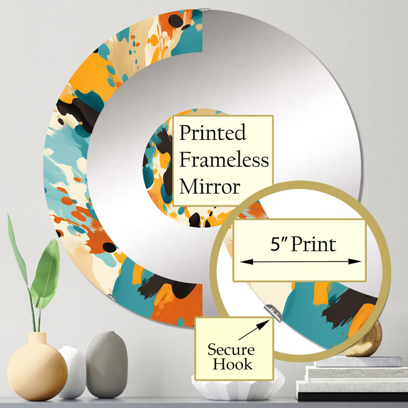 Frulla - Miroir mural demi-cercle, 23,6 po x 23,6 po
