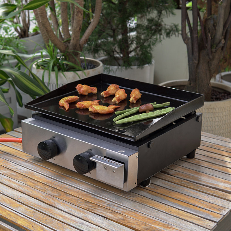 Charmen 45.5cm Enamel Cast Iron Double Burner Griddle