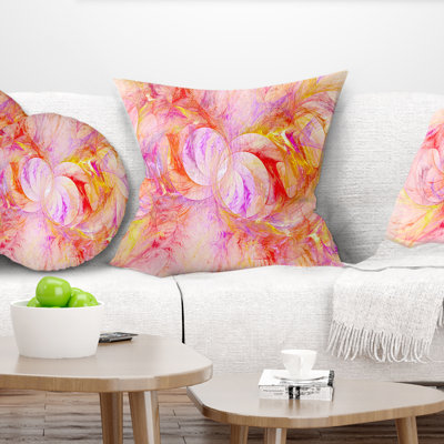Texture de verre fractal rouge et jaune - coussin abstrait imprimé