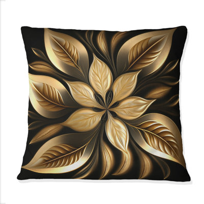Coussin Golden Lily On Black III - Lily