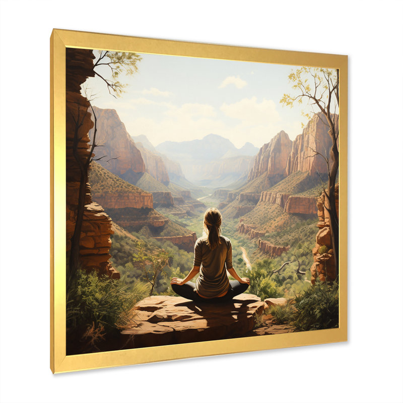 Yoga dans la nature, H 36 po x l 36 po x P 1,5 po, Or