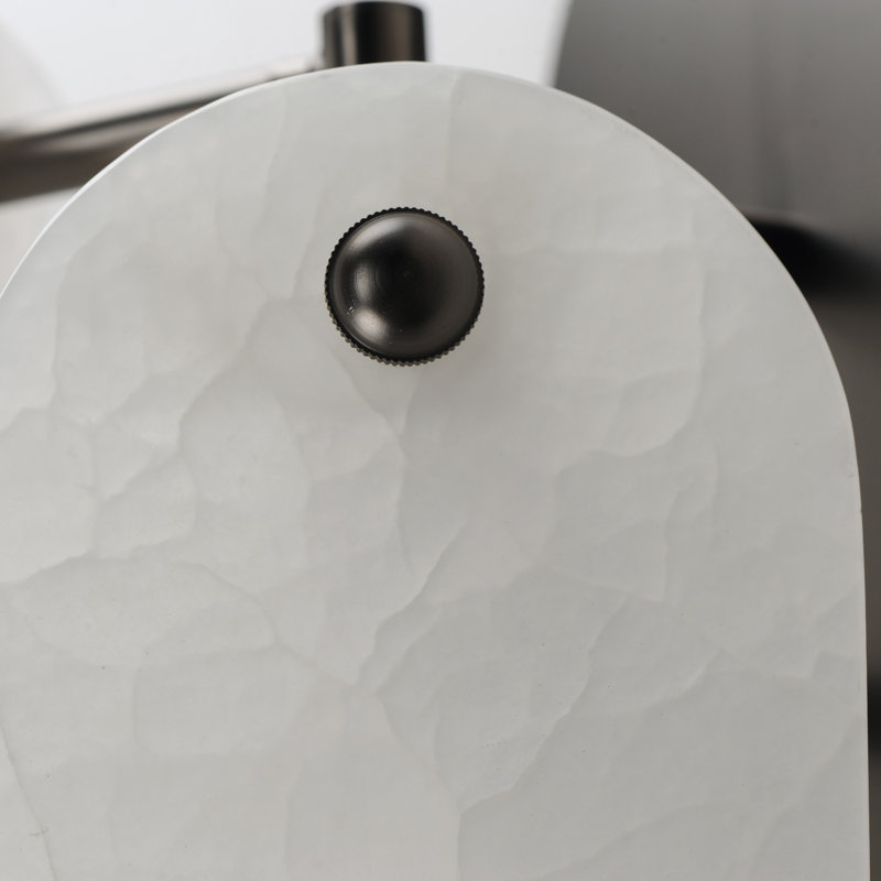 Megalith 1 - Light Armed Sconce, Gunmetal/White Onyx