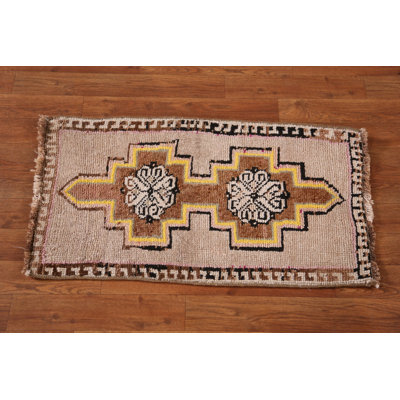 Geometric Anatolian Turkish Foyer Rug 2x3