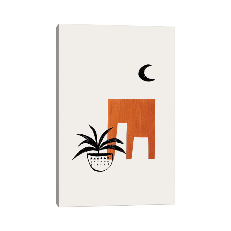 Midcentury House Plant by EnShape - Wrapped Canvas Print, 66.04 cm H x 45.72 cm W x 1.91 cm D