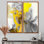 Moutarde jaune et gris vif I - art mural moderne