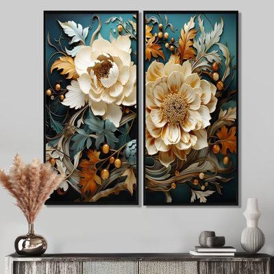 «White Teal Line Art Natures Textures II», art mural moderne