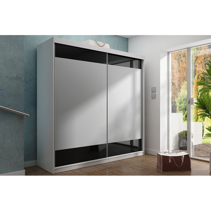 Lyllian 2 Door Wardrobe, White/Black