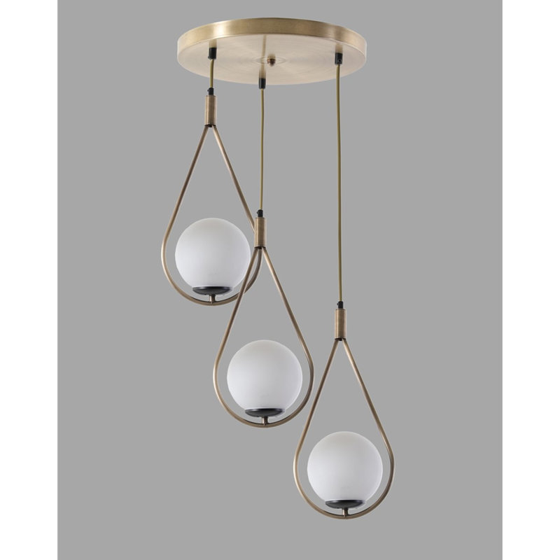 Lustre scandinave élégant, 30 po x 27,6 po | Fabrication 100% métal, finition blanche et cuivre | Peinture séchée au four et revêtement dégringolé | Douille E27, 40 W maximum | Parfait pour la décoration et l'éclairage glamour