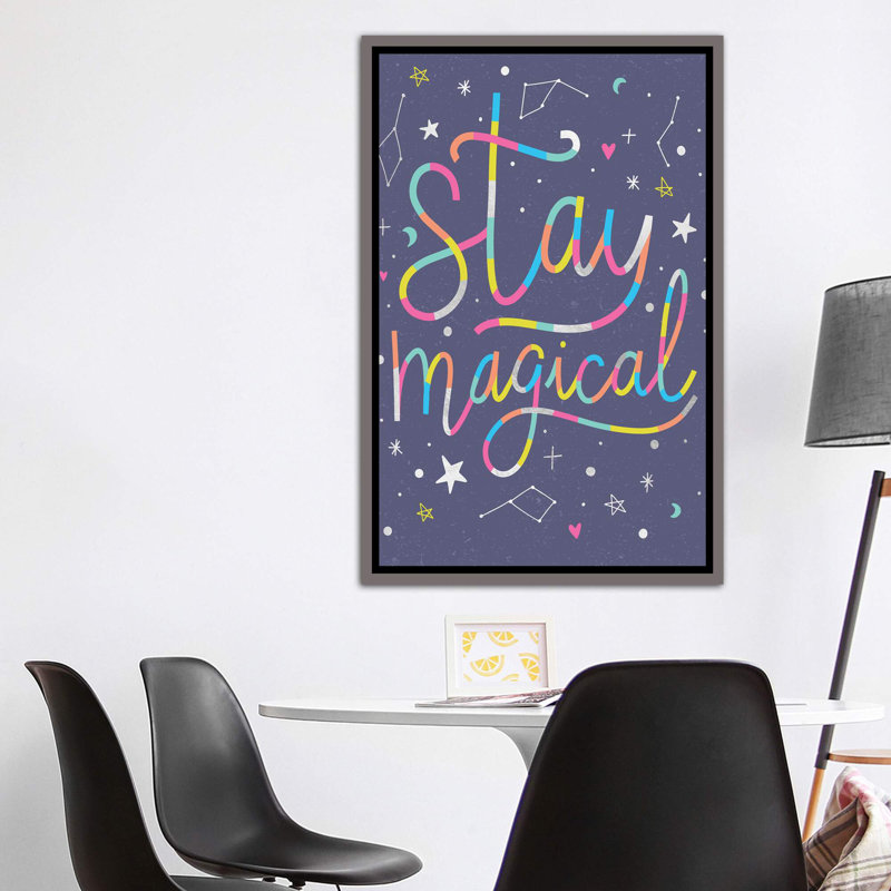 «Make Magic II» par Caroline Alfreds - impression d'art graphique, H 60 po x l 40po x P 1,5 po, Toile avec cadre en bois gris
