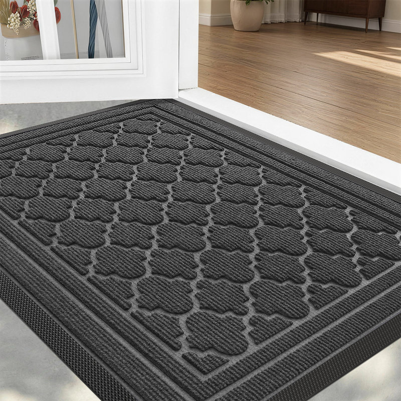 Ingelbert Personalizable Non-Slip Doormat, 47" W x 71" L, Gray
