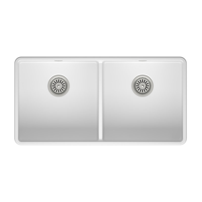 Terralife 480mm W Double Bowl Ceramic Farmhouse / Apron Kitchen Sink