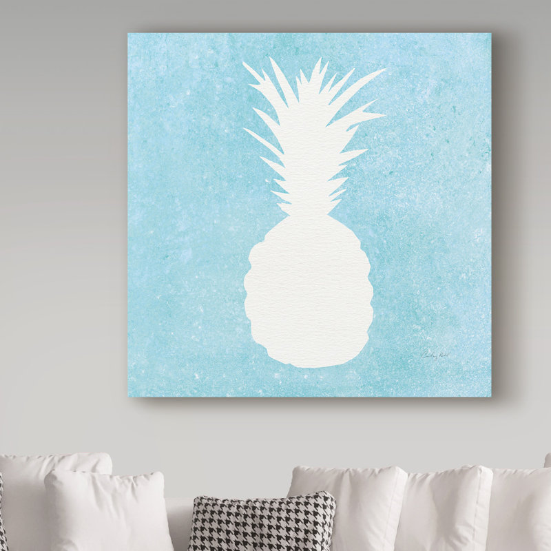 Tropical Fun Pineapple Silhouette Canvas Print, 14" x 14"