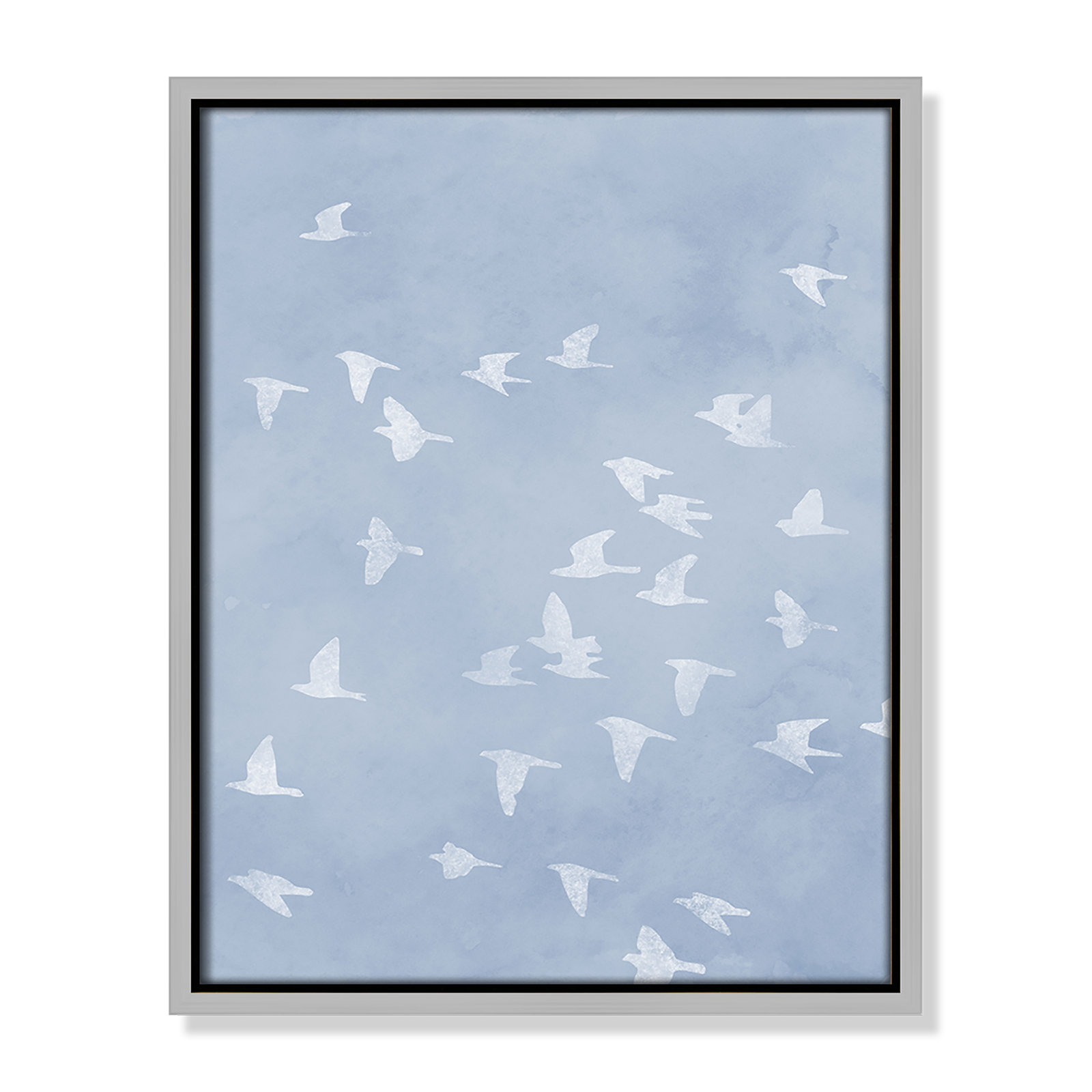 Flying Friends Print by Marcus Prime, Silver Floater, 12.5'' W x 15.5'' H