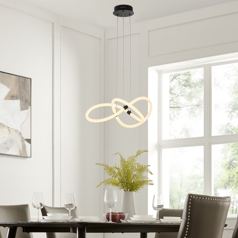 Lustre linéaire moderne à 1 lumière Attitash, Noir mat