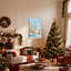 Ensemble de 3 impressions sur toile de Noël, hiver, forêt, cerfs, flocons de neige, étoiles, arbres-216976000
