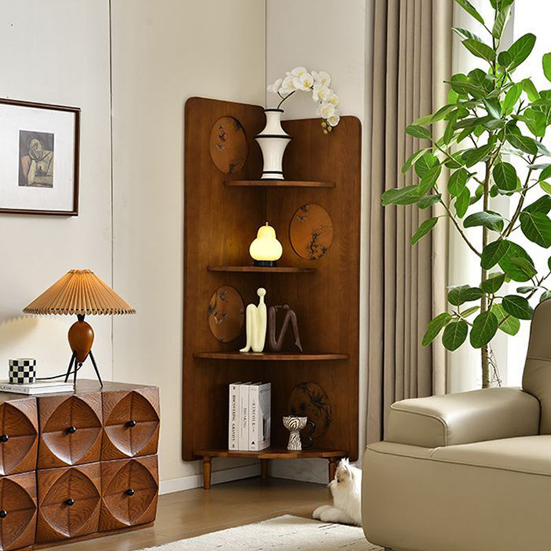 Buffet décoratif rétro en bois de noyer massif