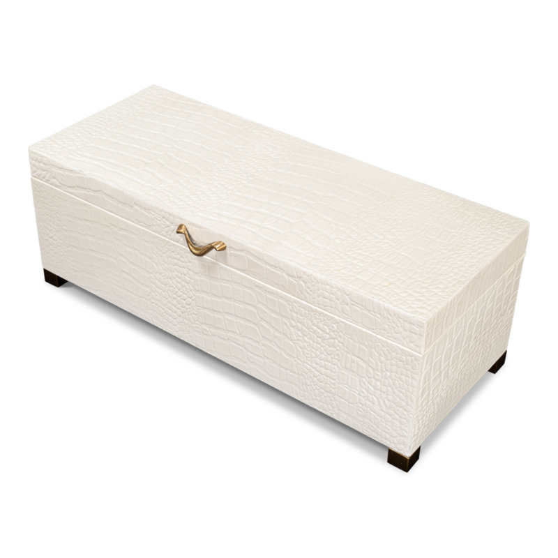 Shagreen Handmade Decorative Trunk, Ivory