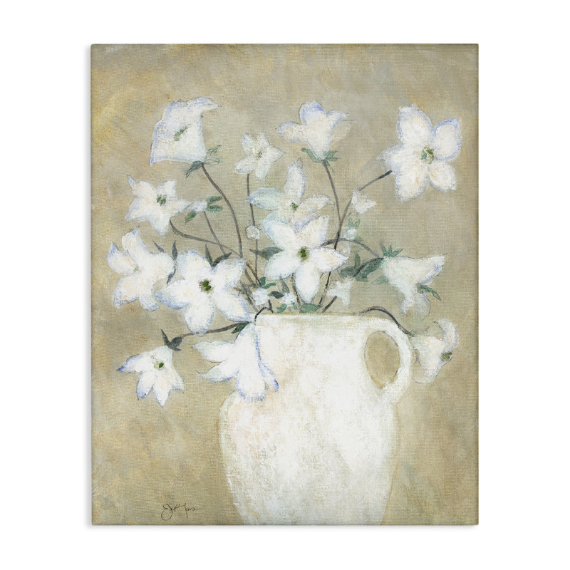 Art mural beige sur toile de poterie rustique par Janet Tava, H 40 po x l 30 po