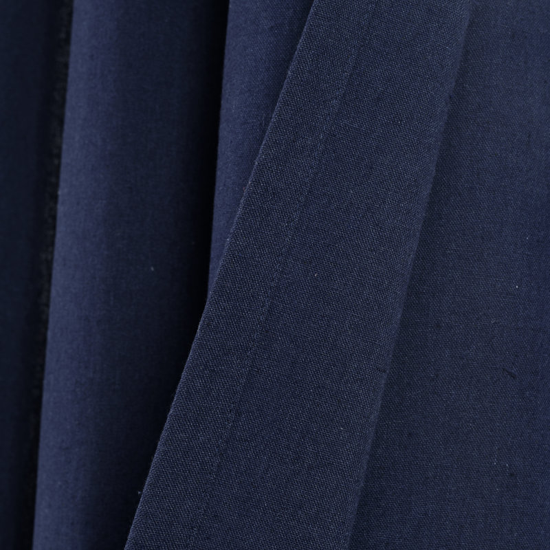 Cotton Blend Semi Sheer Curtain Pair, Navy