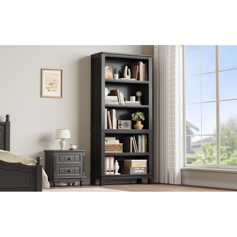 80 cm W Bookcase, 181 cm H x 80 cm W x 30 cm D x, Black