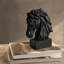 Sculpture tête de cheval rustique avec base, figurines d'animaux de ferme-760058047