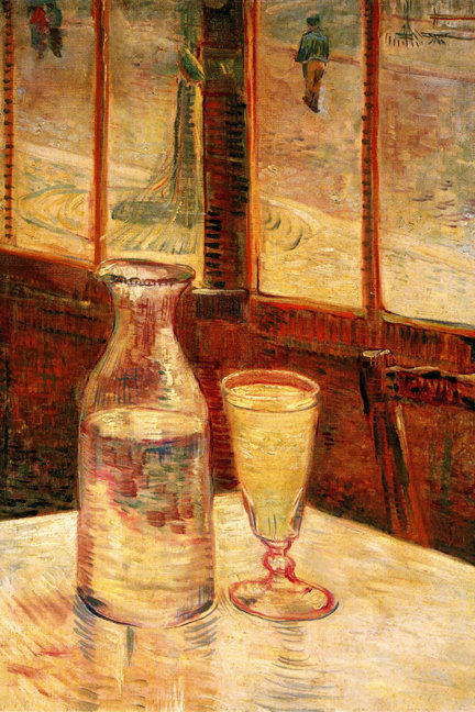 La nature morte avec l'absinthe par Vincent Van Gogh - reproduction, H 36 po x l 24 po x P 1,5 po