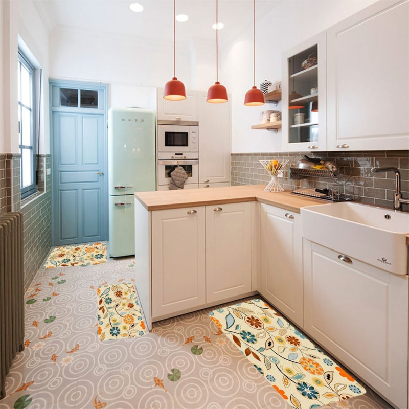 Tapis de cuisine abstrait Mid-Century Sage
