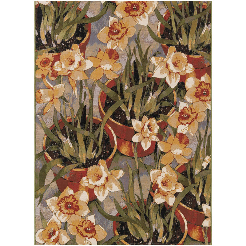  Verdure Outdoor Botanical Rug, Rectangle 5'1" x 7'1"