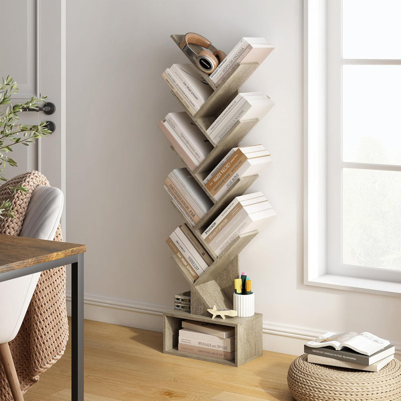 Jamod Book Cabinet Bookcase, Gray