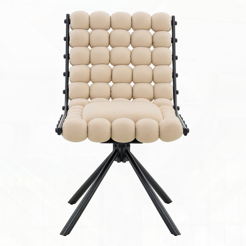 Chaises de salle à manger capitonnées Modern, Beige, Noir