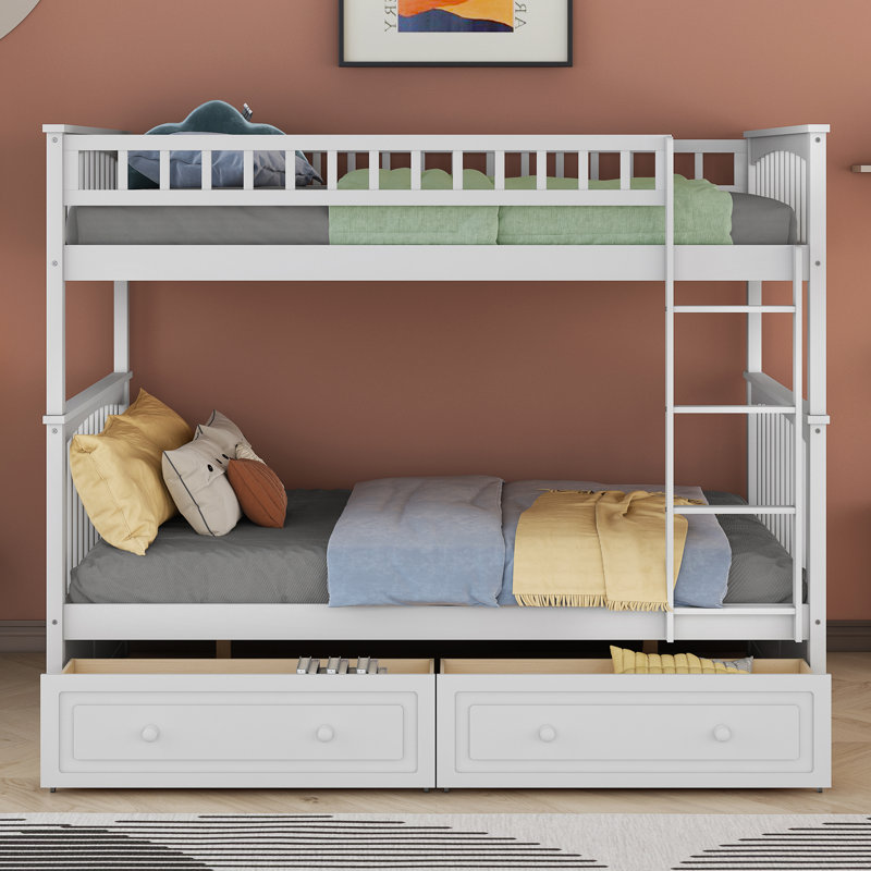 Kids Full Over Full Bunk Bed with Drawers