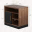 Armoire de rangement en bois l 31,5 po Adonia avec porte pour bureau personnel et tablettes ouvertes réglables, noyer noir