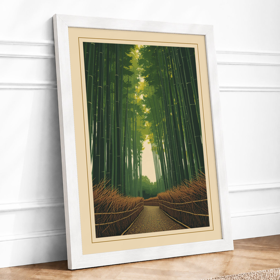 Path Through Bamboo Japandi - Framed Print