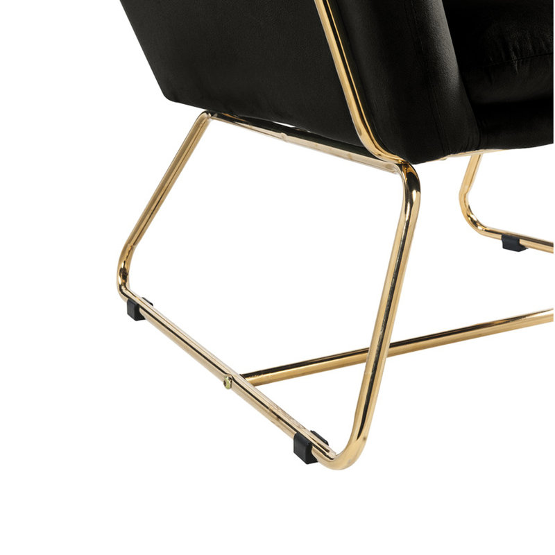 Chaise d'appoint moderne en velours noir avec support en métal - 29,5 "x 31" 26 Classy
