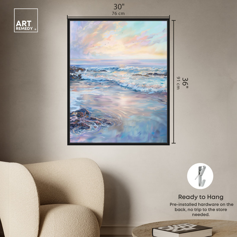 Rivage de rêve, Cadre noir, H 37 po x l 31 po