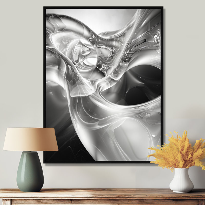 Gris noir et acier abstrait Serenade III - reproduction d'art abstrait, H 20 po x l 12 po x P 1 po