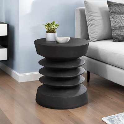 Table d'appoint, H 25 po, intérieur ou extérieur, table d'appoint, bout, chambre à coucher, salon, table de chevet, rond, contemporain, moderne