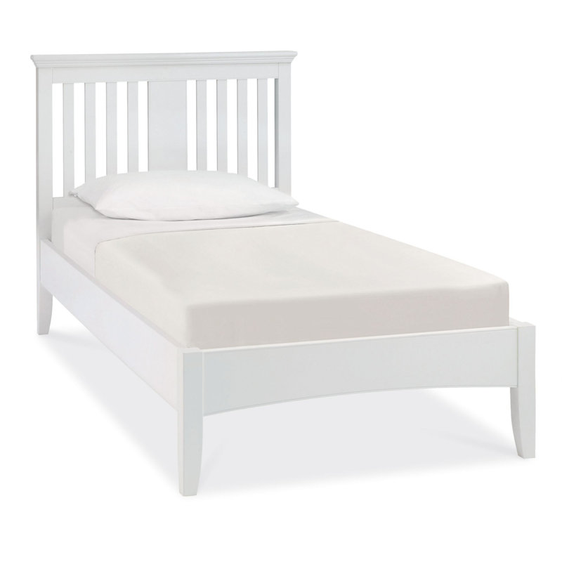 Raffin Solid Wood Bed, Single (3'), White