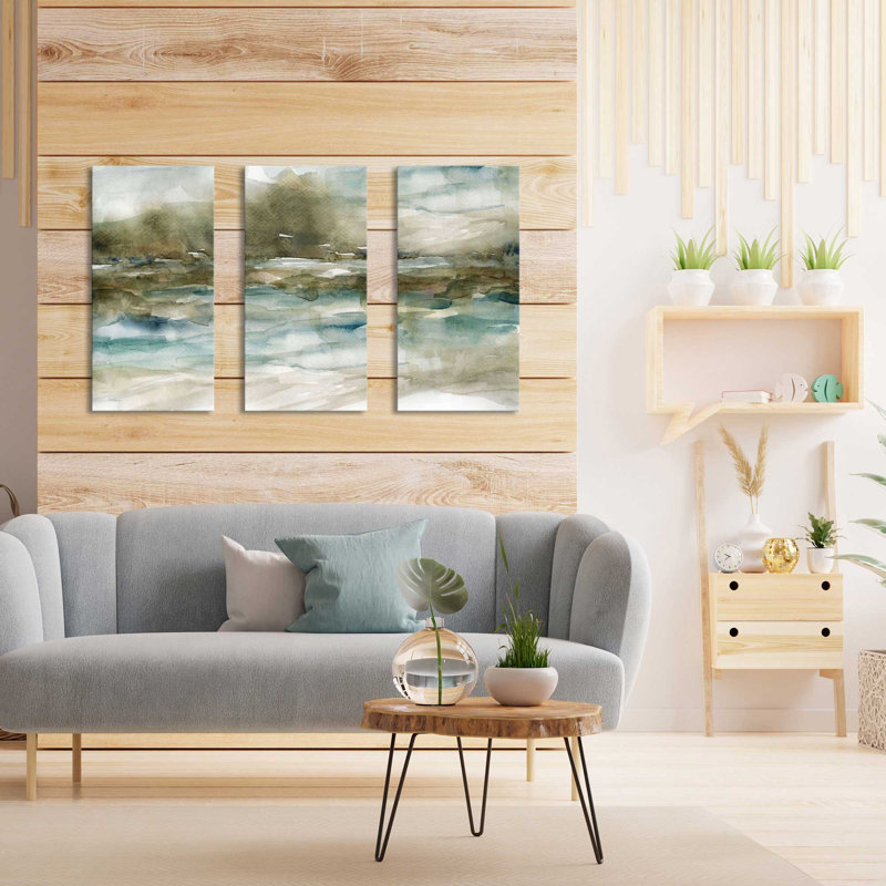 «Nanette Riverbank» par Carol Robinson, reproduction sur toile tendue de 3 pièces